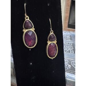 Vintage Chico’s Ruby Glass Drop Earrings